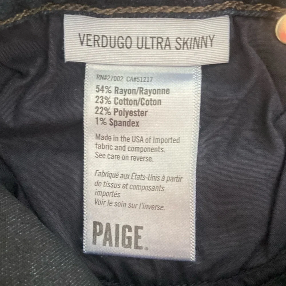 Paige verdugo ultra skinny premium denim jean stretch cotton Reyna size 28